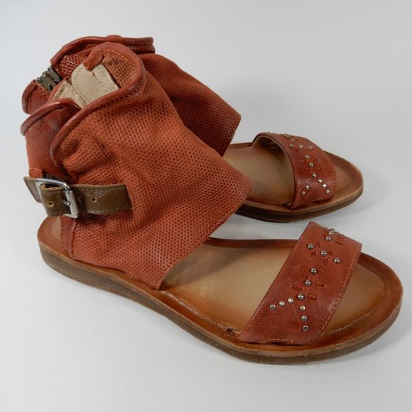 Miz Mooz Forge Comfort Flat SANDALS Size 36 5 5.5 Rust Leather Boho NEW $159 - Picture 7 of 12